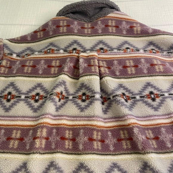 Simply Southern Aztec Gray Sweatshirt Shacket Jacket Sherpa Fleece Medium - Picture 9 of 16
